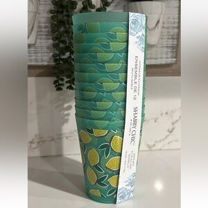 Shabby Chic Lemon Print Tumblers